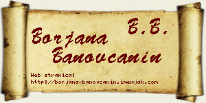 Borjana Banovčanin vizit kartica